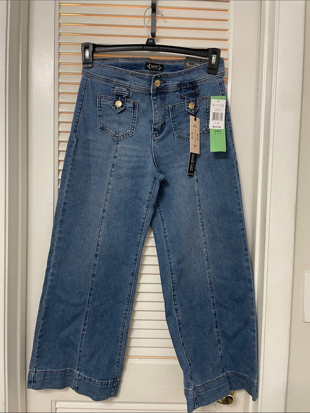 Nanette Lepore Wide-Leg Denim Jeans in Blue Wash